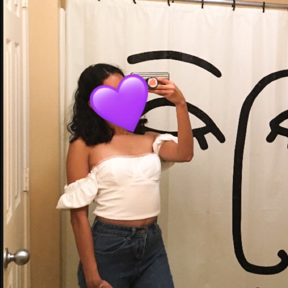 off the shoulder white blouse